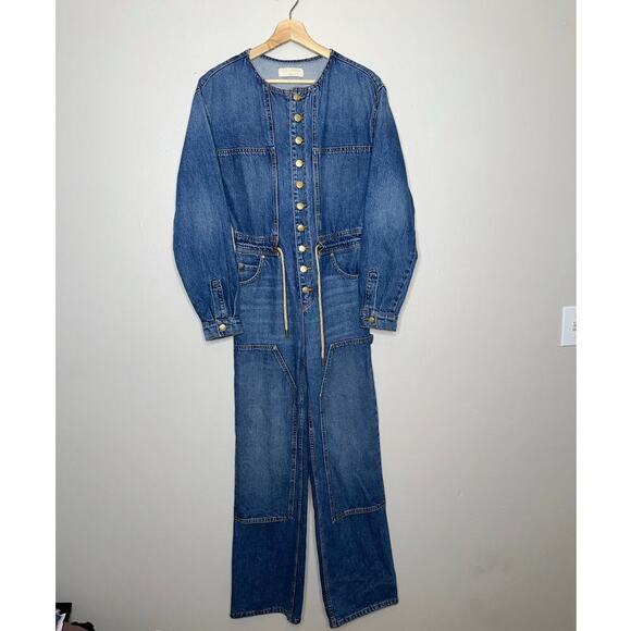 Ulla Johnson The Stevie Demin Jumpsuit Danube Medium Indigo Wash Size P/XS - Picture 2 of 11